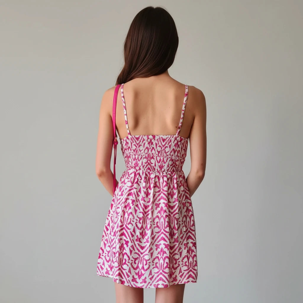 Robe été bretelles réglables - Motifs géométriques fabrication italienne