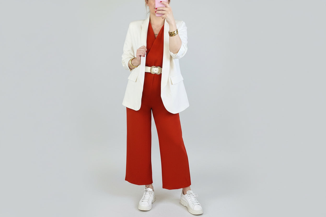 Combinaison Adèle terracotta , féminine et tendance( petite taille)