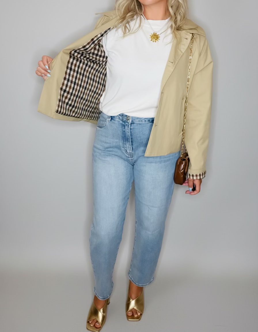 Trench court beige - Coupe oversize 100% coton- du 36 au 44