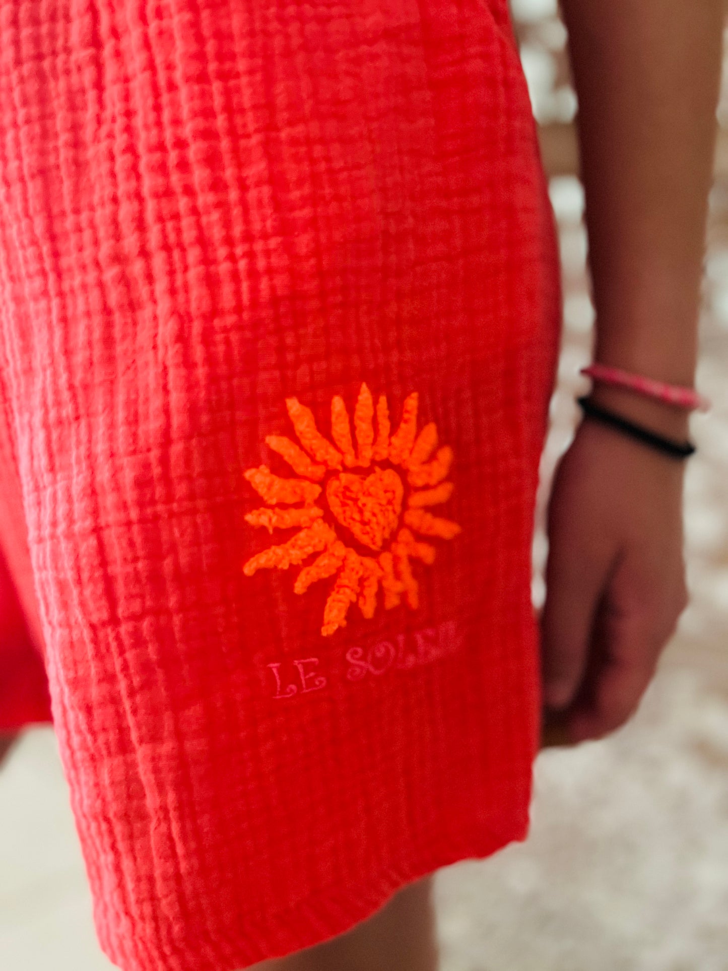 Short Lilwenn Corail 100% coton