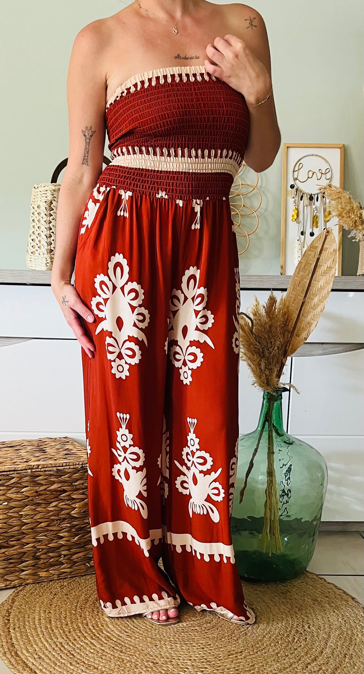 Combinaison bustier Jaïlys rouille