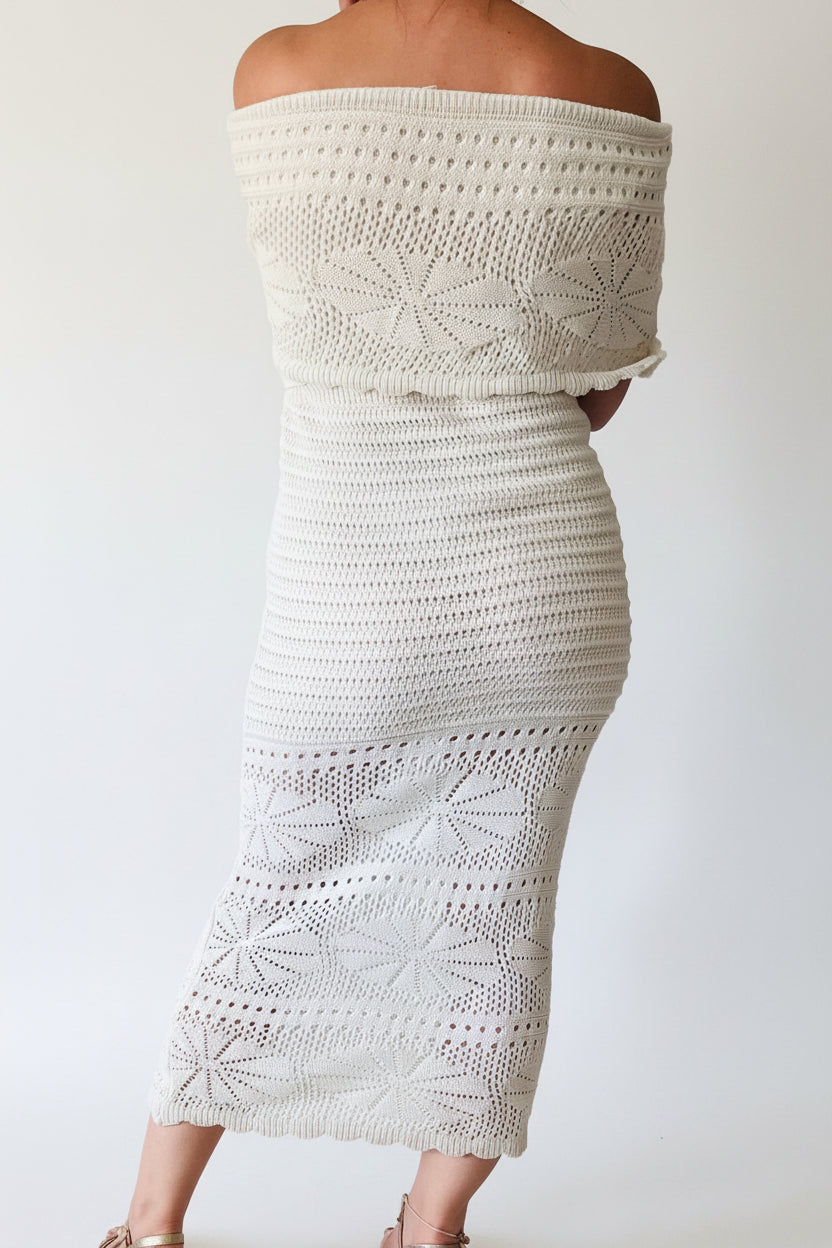Robe midi col bateau - Maille cintrée fabrication italienne- du 36 au 40