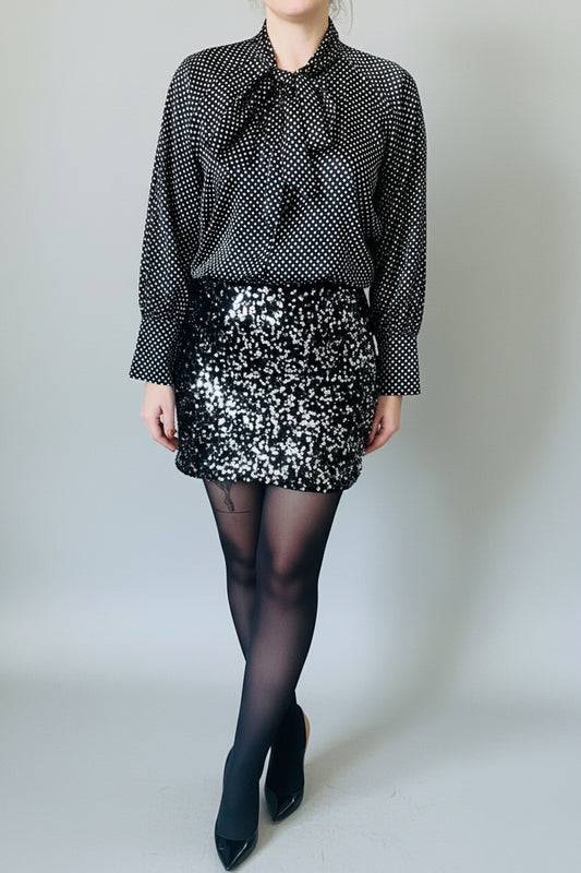 jupe courte Santa ornée de sequins