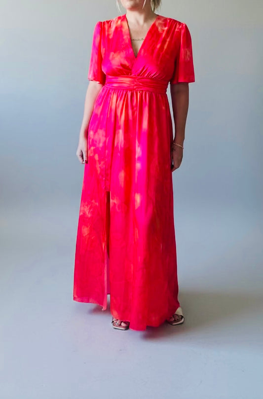 Robe fuchsia et orange