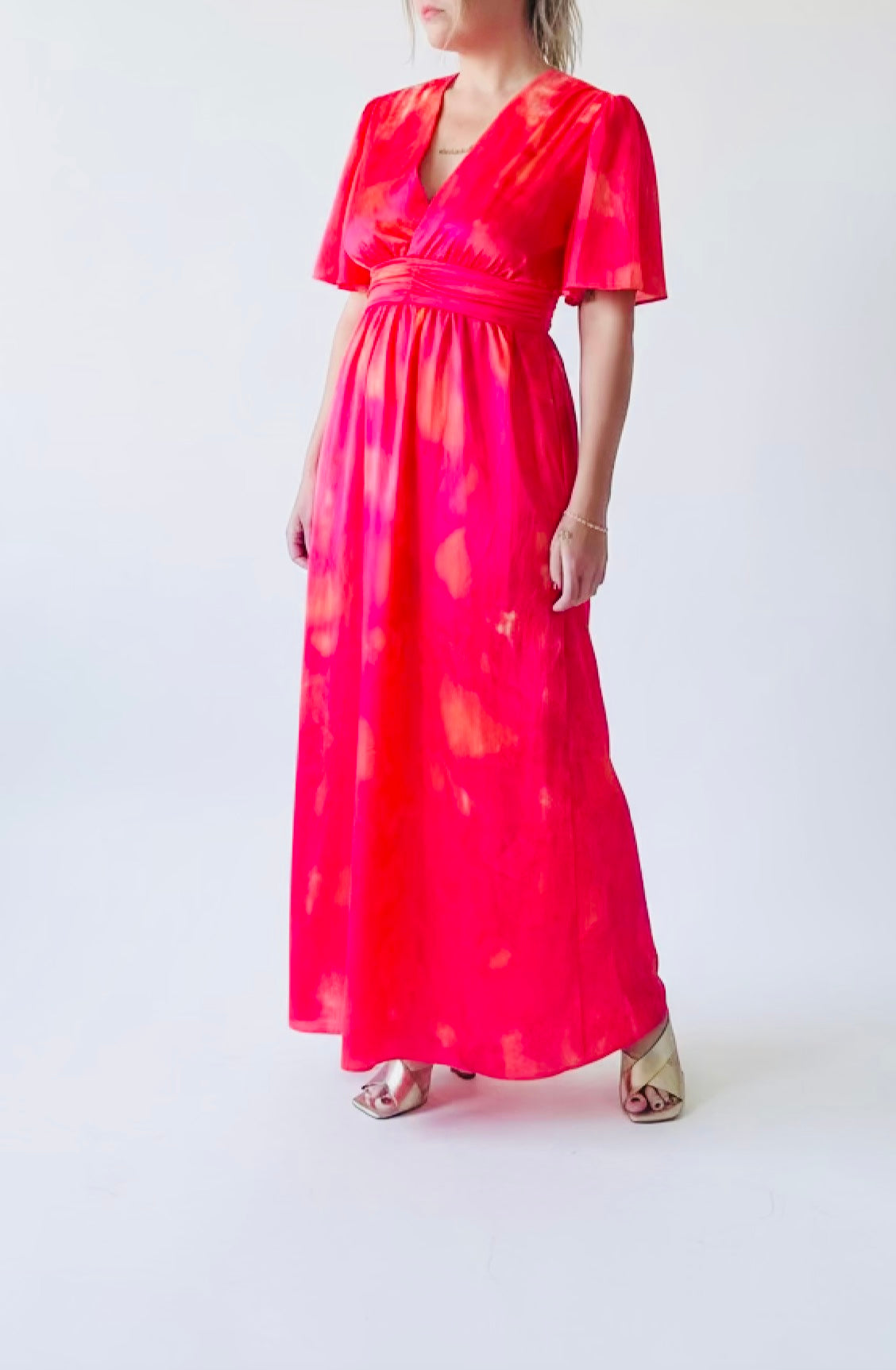 Robe fuchsia et orange