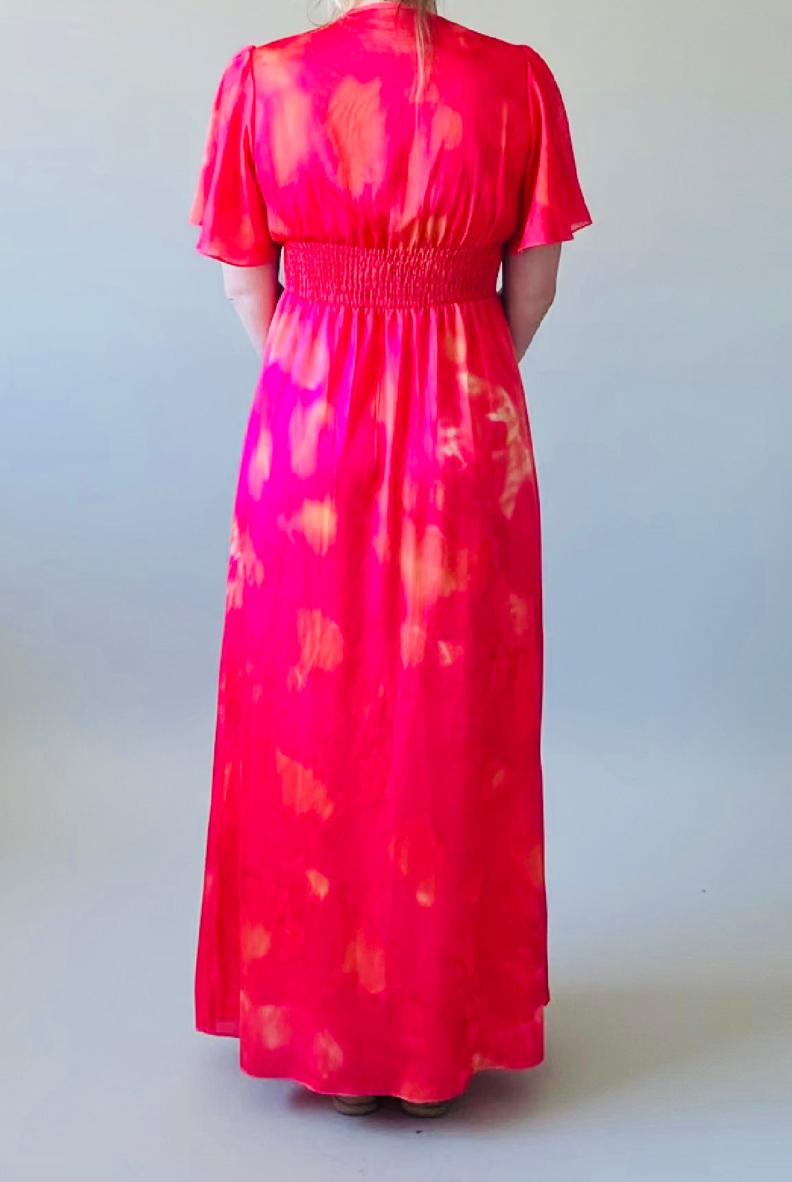 Robe fuchsia et orange