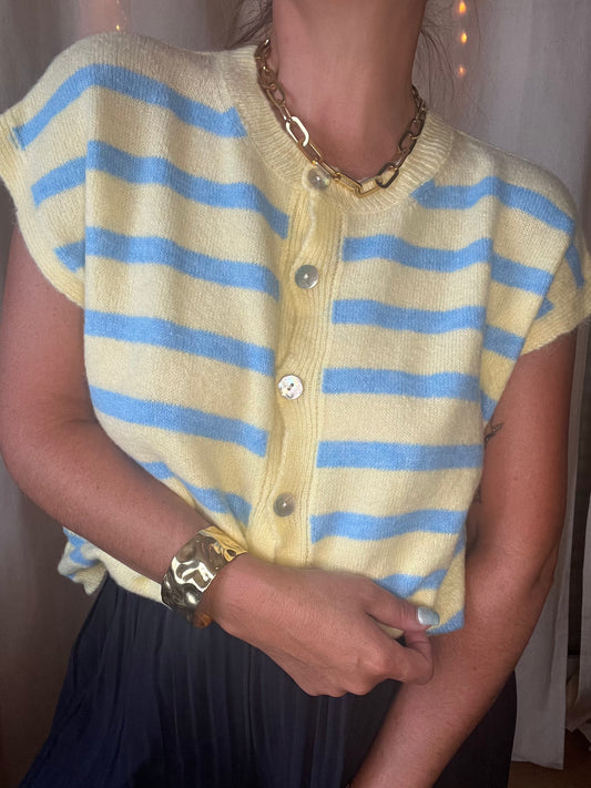 Gilet Gabin jaune et bleu
